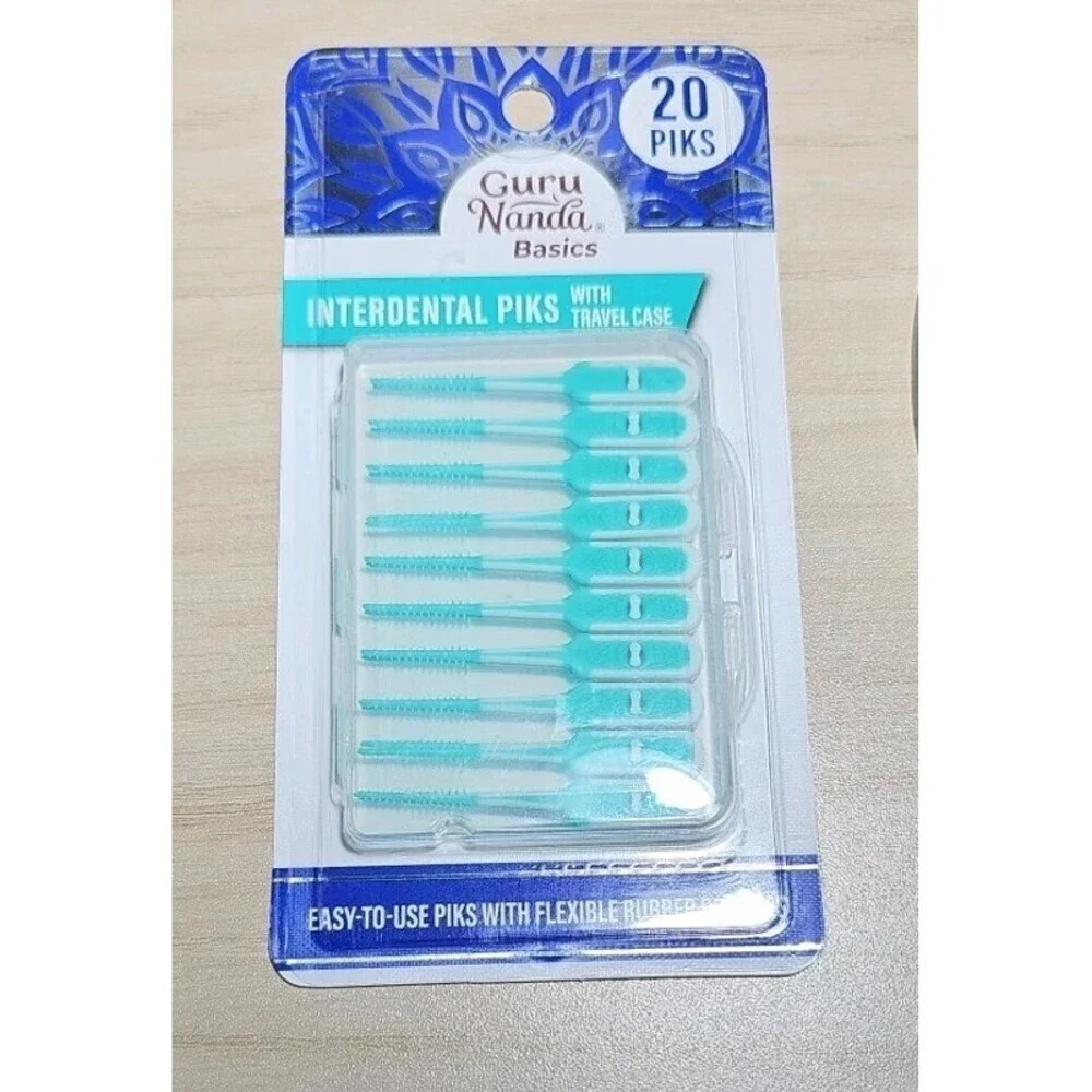 Interdental Picks with Travel Case for Teeth Cleaning - Flexible Rubber Bristles